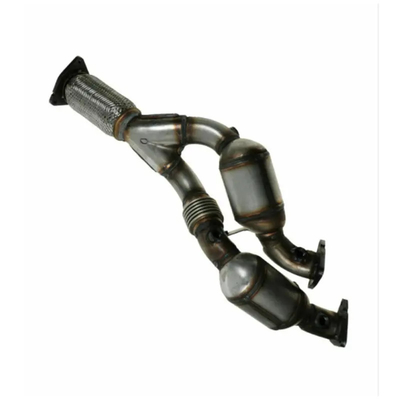 العادم Y الأنابيب المحول الحفاز المزدوج قطع غيار السيارات لشركة فولكس فاجن طوارق 3.2L Y2004-2006