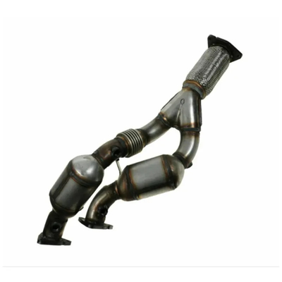 العادم Y الأنابيب المحول الحفاز المزدوج قطع غيار السيارات لشركة فولكس فاجن طوارق 3.2L Y2004-2006